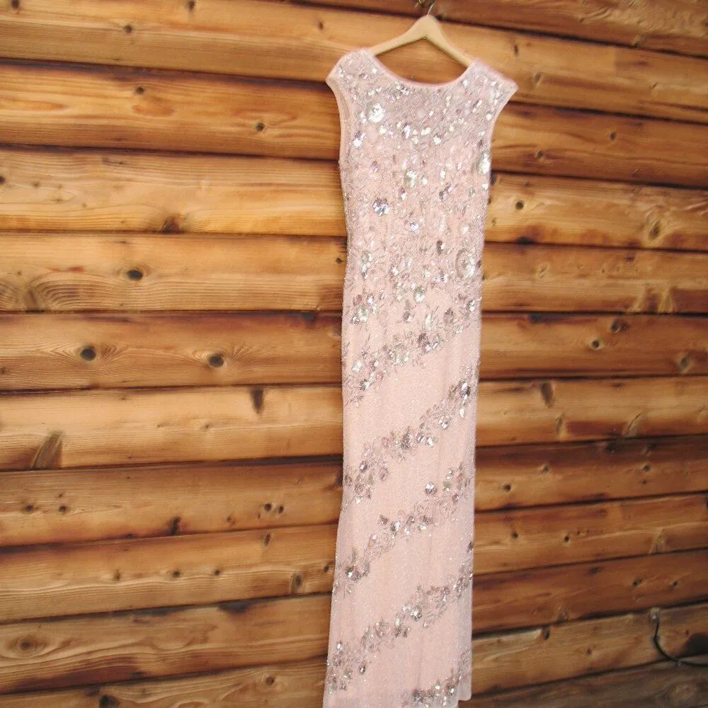 MAC DUGGAL 5500 Womens Embellished Bateau Neck Cap Sleeve Gown Dress - Image 8