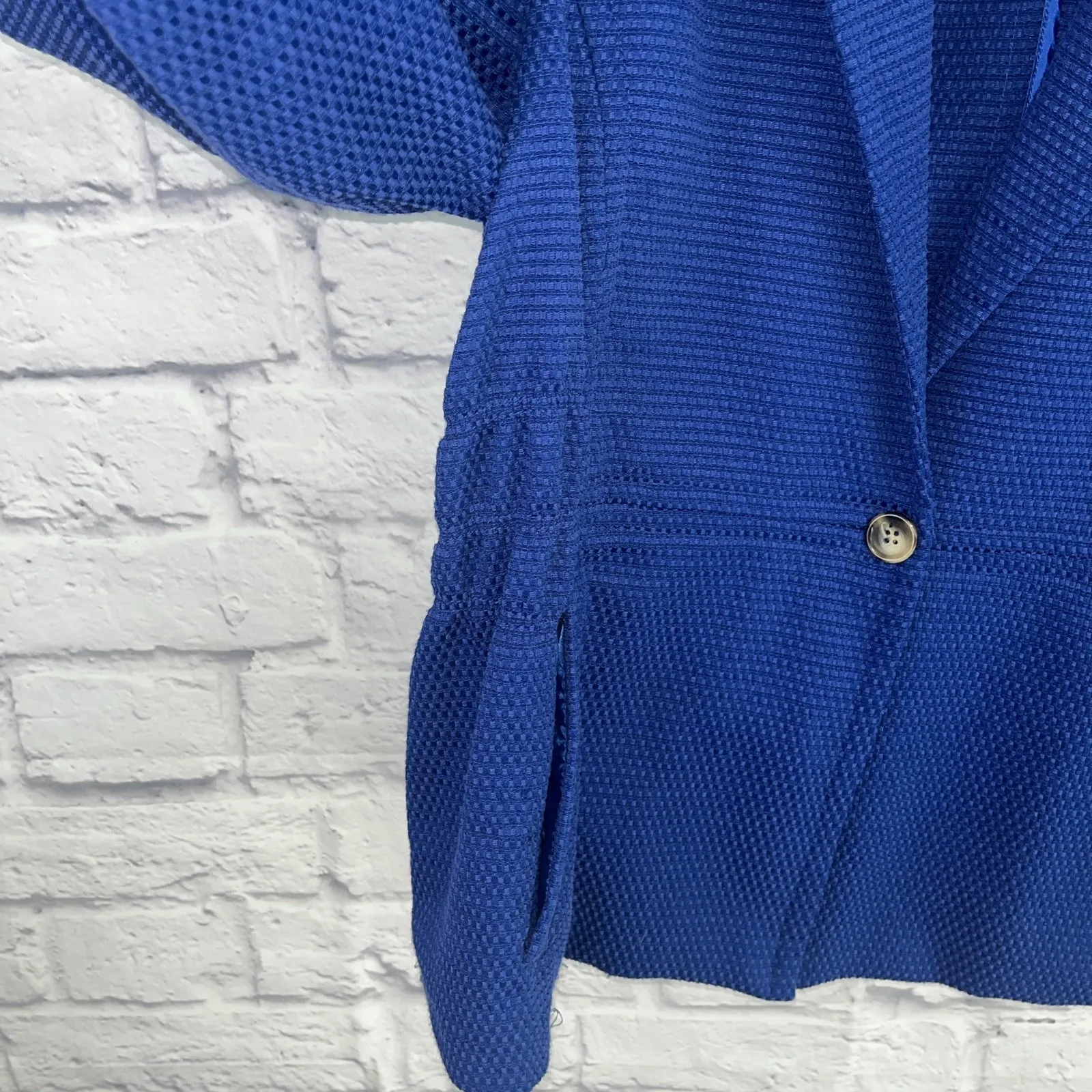 Joan Rivers Contemporary Chic Textured Royal Blue 3/4 Sleeves Blazer Size XL - Image 4