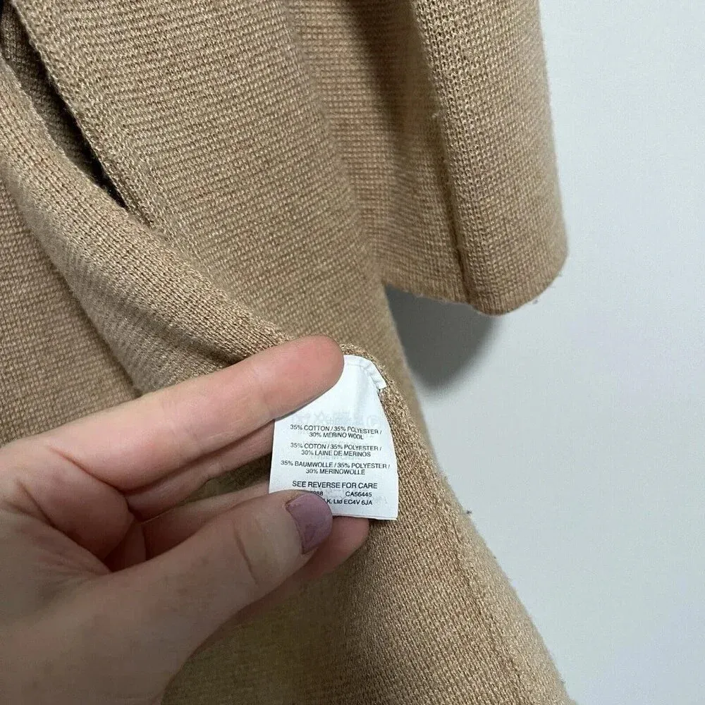 J. Crew‎ Camel Sophie Open-Front Sweater-Blazer Cardigan Wool Cotton Blend XS - Image 5