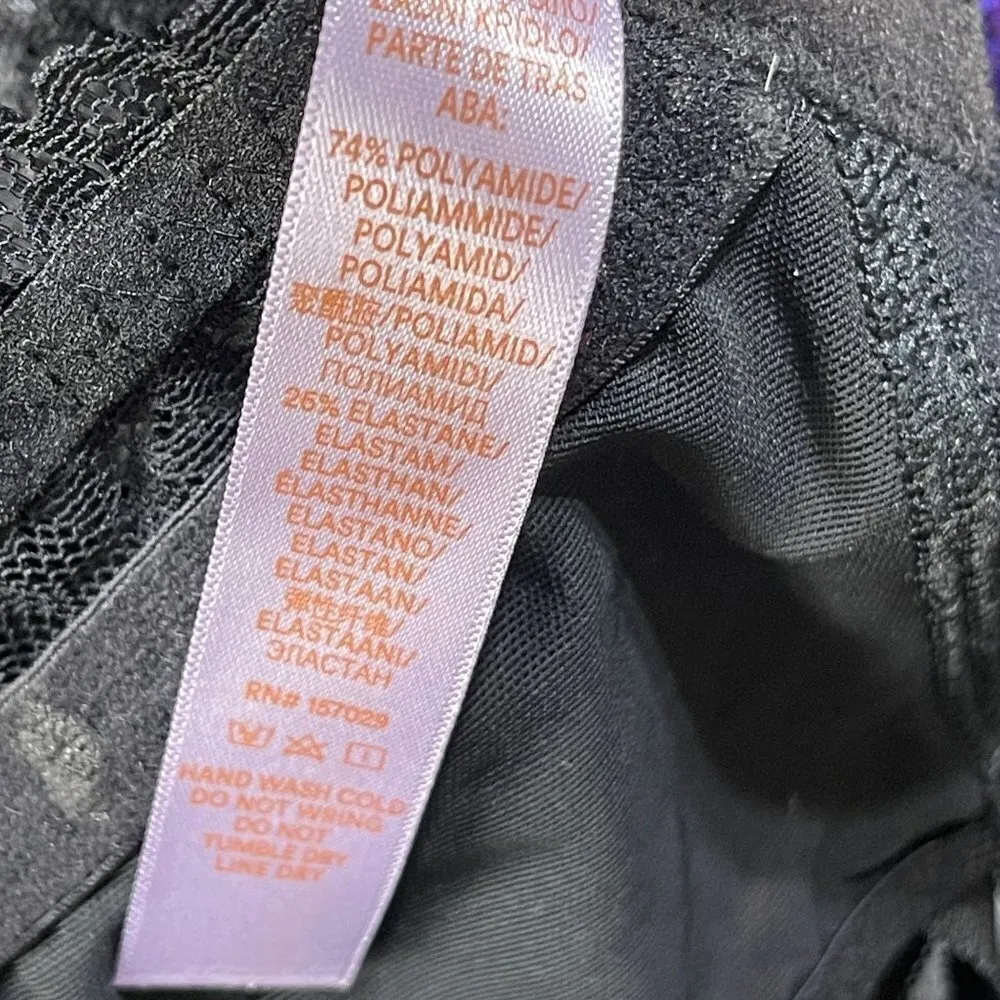 New Savage X Fenty Lace Bra Black Rose Gold No Wire Bralette Size 1X - Image 5