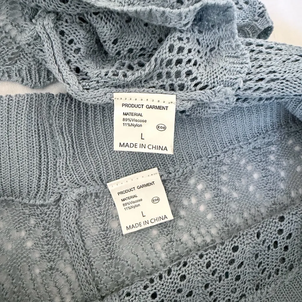 VamJump 2 Piece Knit Lounge Set Blue Size L - Image 5