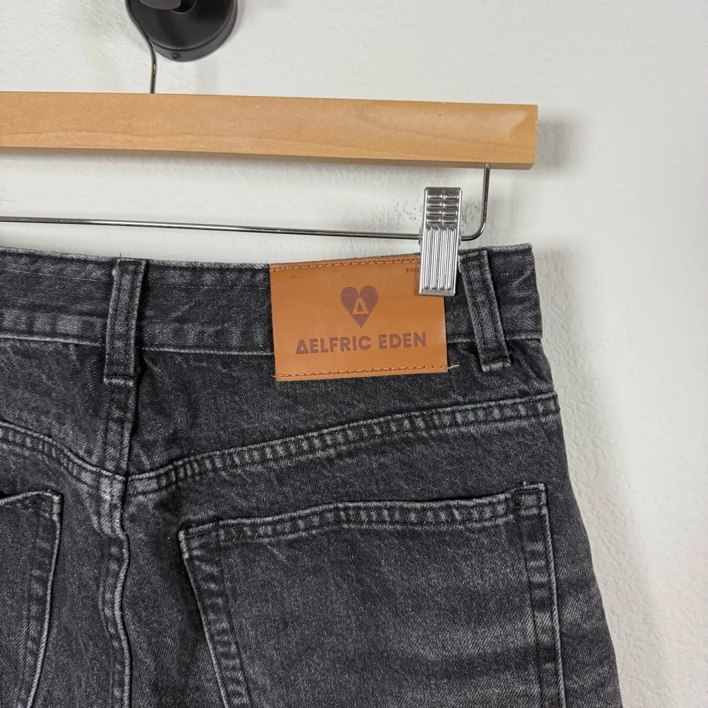 Aelfric Eden Unisex Denim Distressed Baggy Jorts in Black Size 28 - Image 8