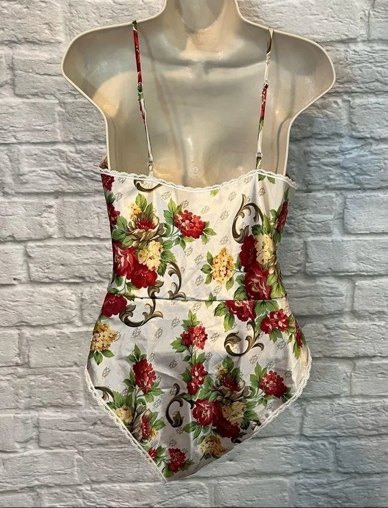 Vintage Lucie Ann II Petite OS Floral Lingerie bodysuit Red Size undefined - Image 2