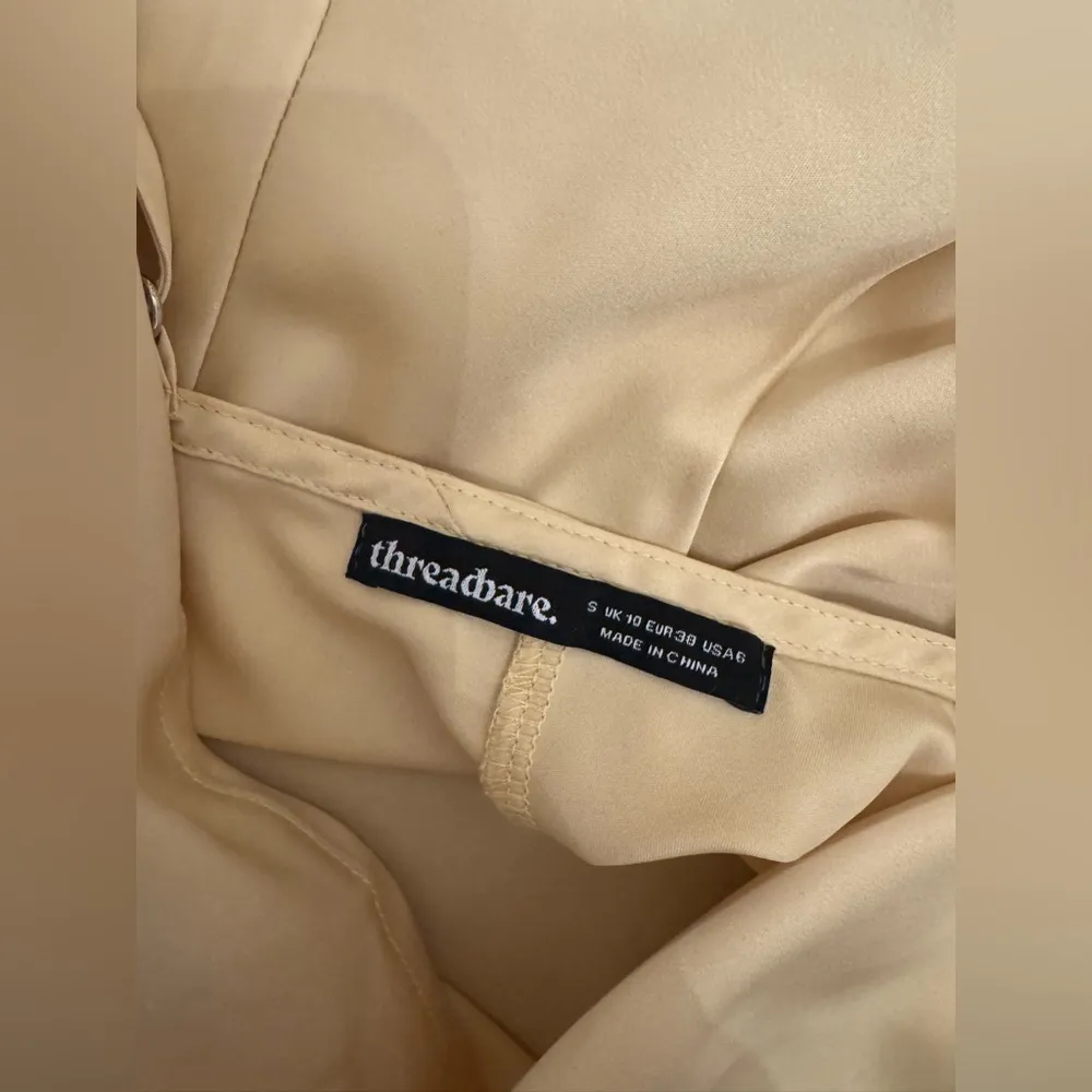 Threadbare Yellow Satin Midi Dress - Image 3