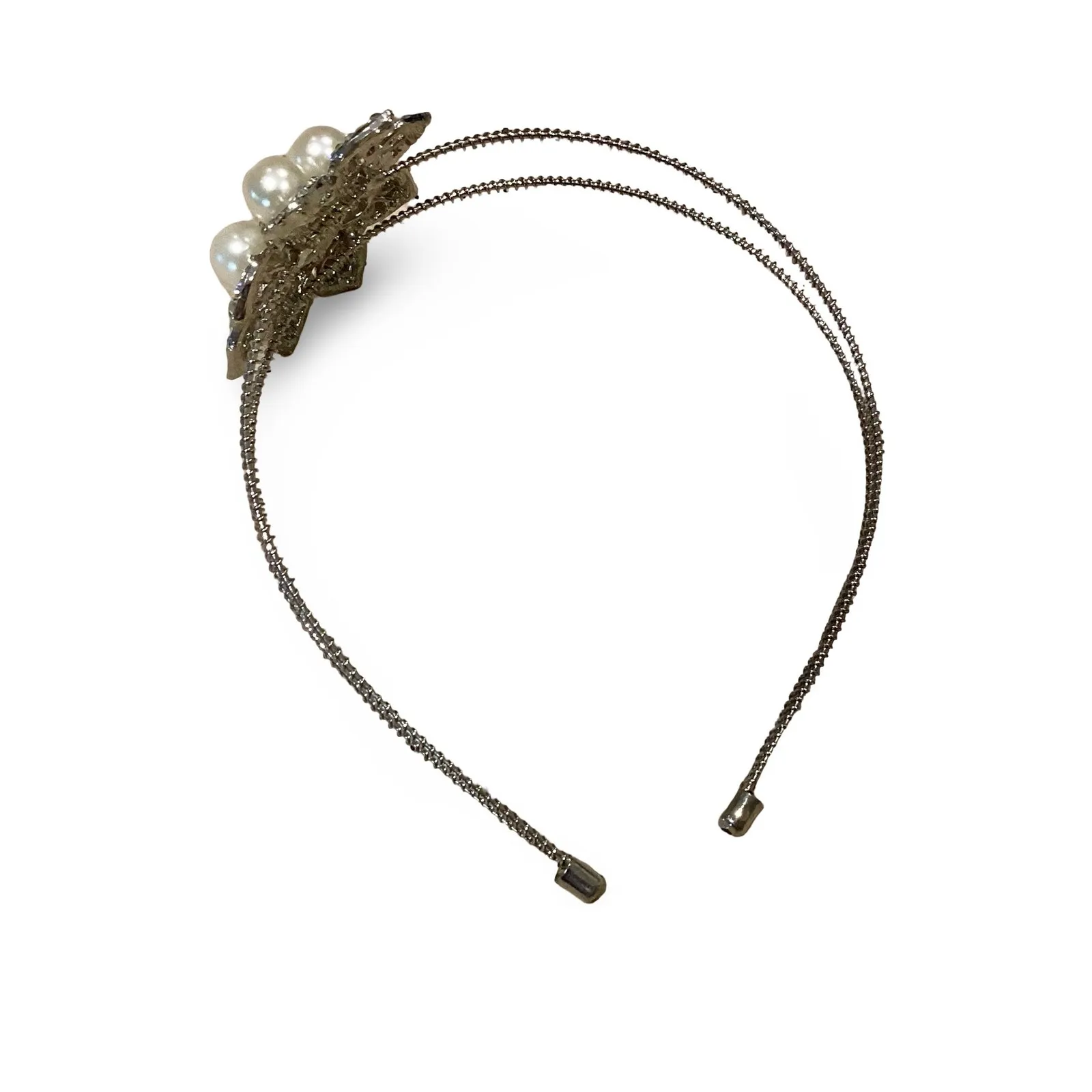 David’s Bridal Double Headband with Crystals and Pearls - Image 7