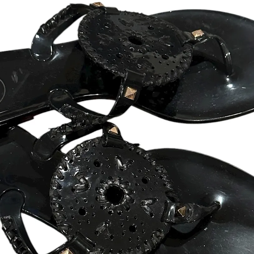 JACK ROGERS Black JELLY Sandals Shoes 10 - Image 7