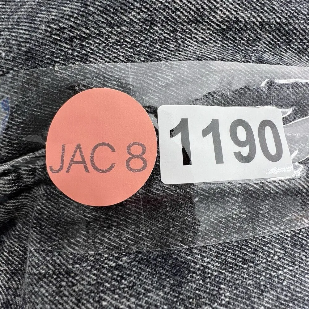 Thrill Jeans Black Wash Denim Hoodie Jacket Sz M Distressed Destroyed Shacket Size M - Image 9