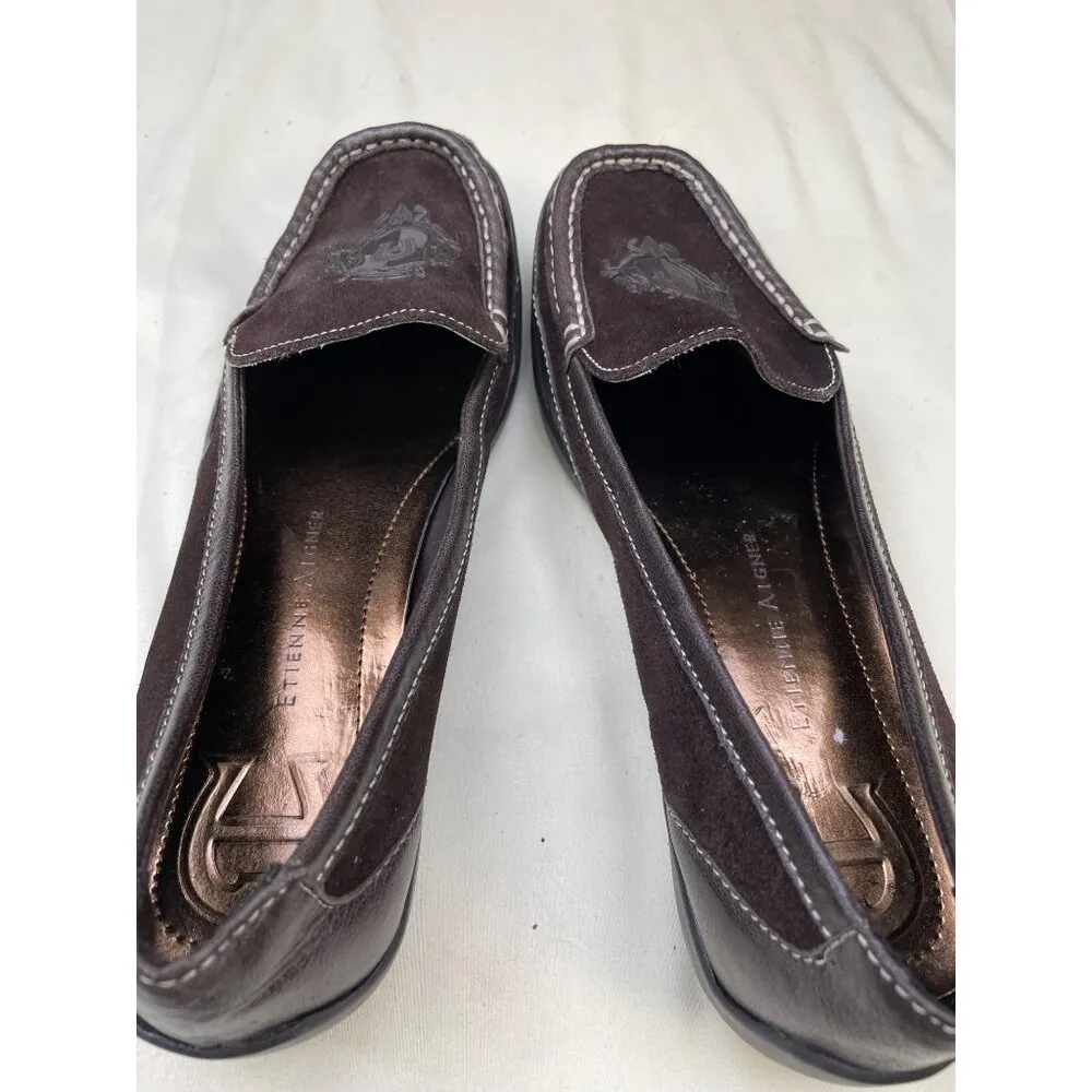 Etienne Aigner Women's Brown Suede Leather Loafers/ Shoes Size 7.5 SKU 5520 - Image 6
