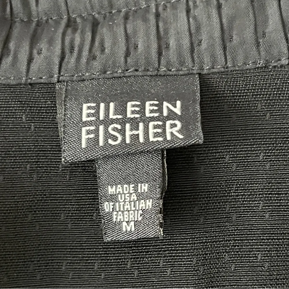 ELIEEN FISHER | Black Waffle Texture Open Silhouette Jacket Sz M - Image 9