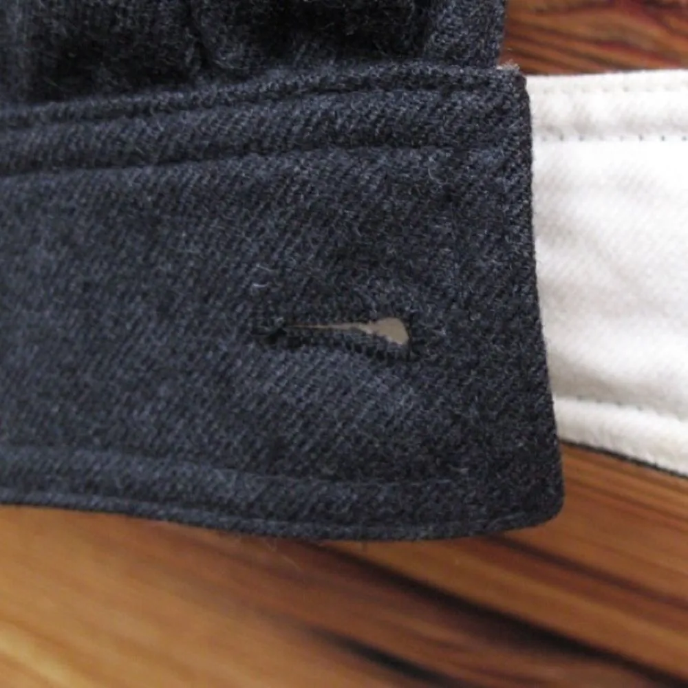 Gray Flannel Wool Tailored Button Down Top 12 14 Size L - Image 3