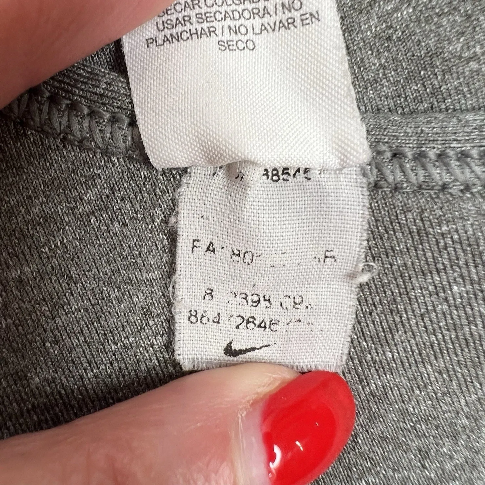 Nike M Medium Sports Bra Racerback Center Swoosh Logo Gray Black Workout Fitness - Image 11