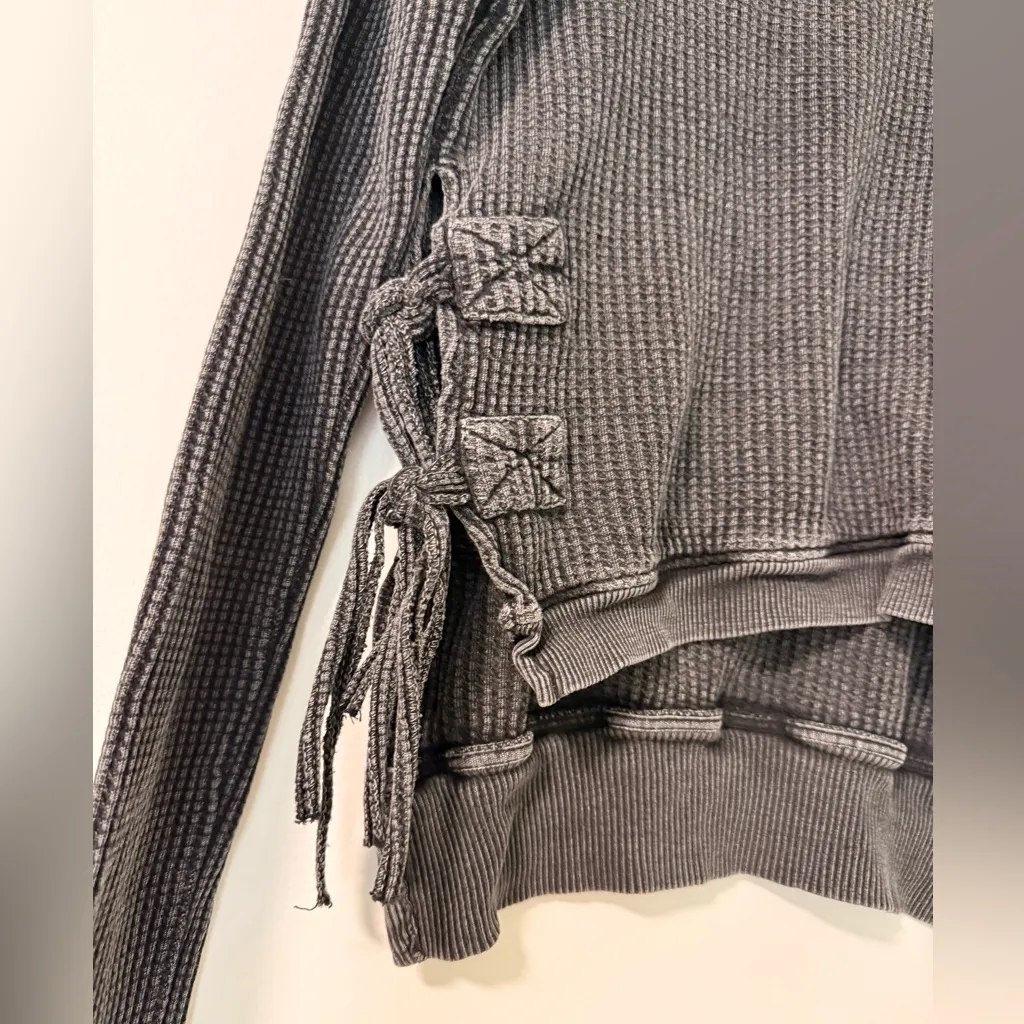 Free People FP One Interlaken Thermal Waffle Knit Cropped Top Size XS - Image 4