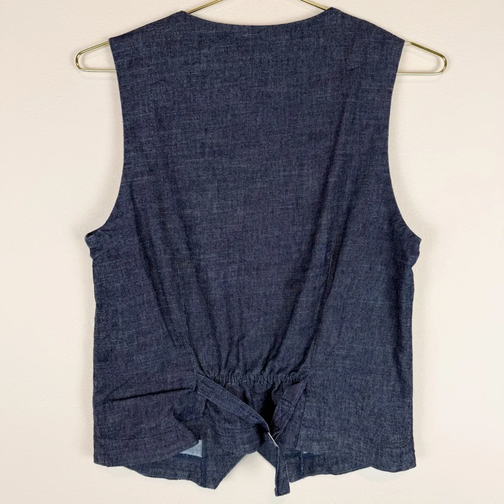 Evereve Ever Denim Vest Dark Rinse Size Small - Image 7
