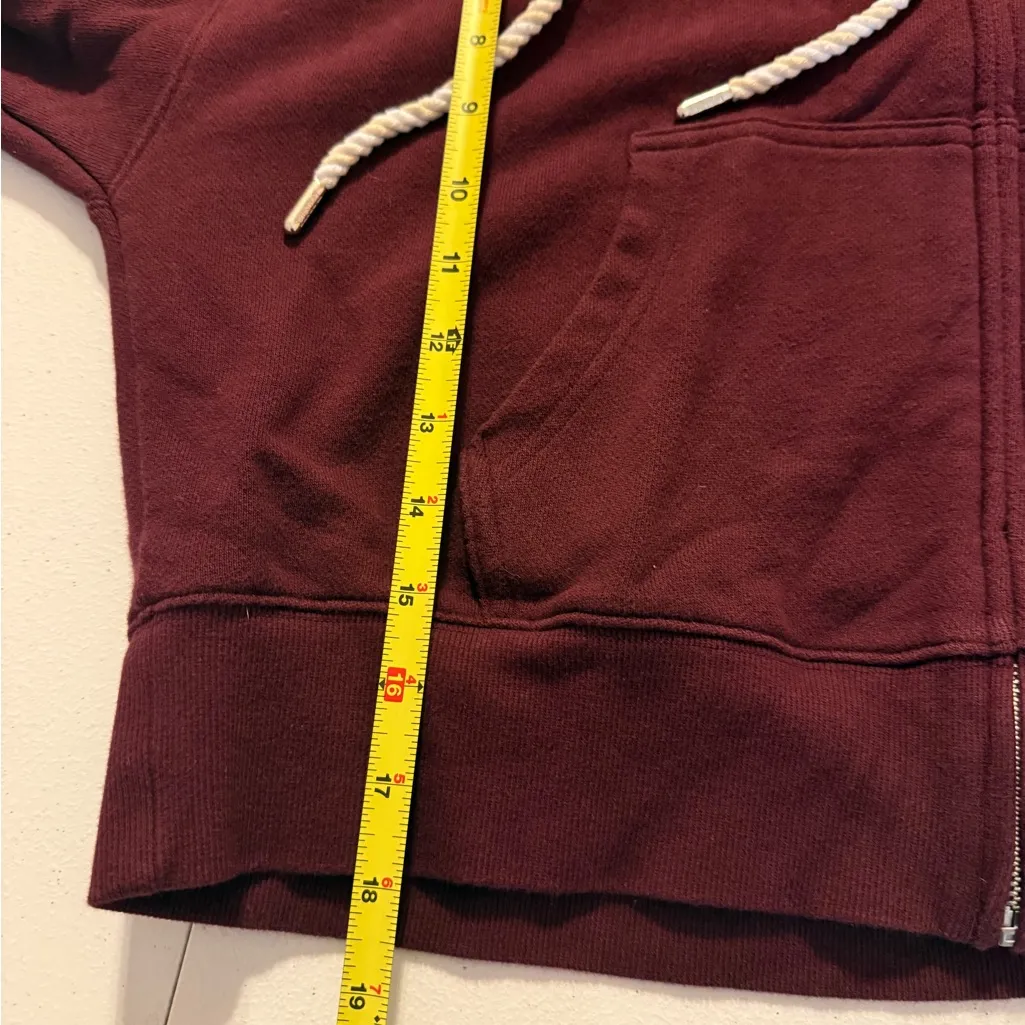 PINK Victorias Secret IVY TERRY SHRUNKEN FULL-ZIP HOODIE Wild Rose Medium Crop - Image 8