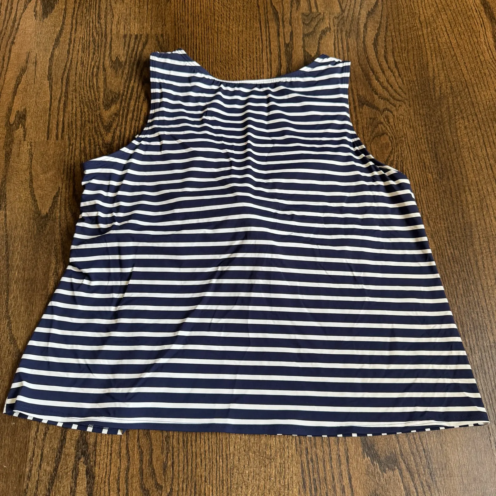 Lands End Womens Navy Blue White Striped Tankini Swim Suit Top Plus Size 22W - Image 2