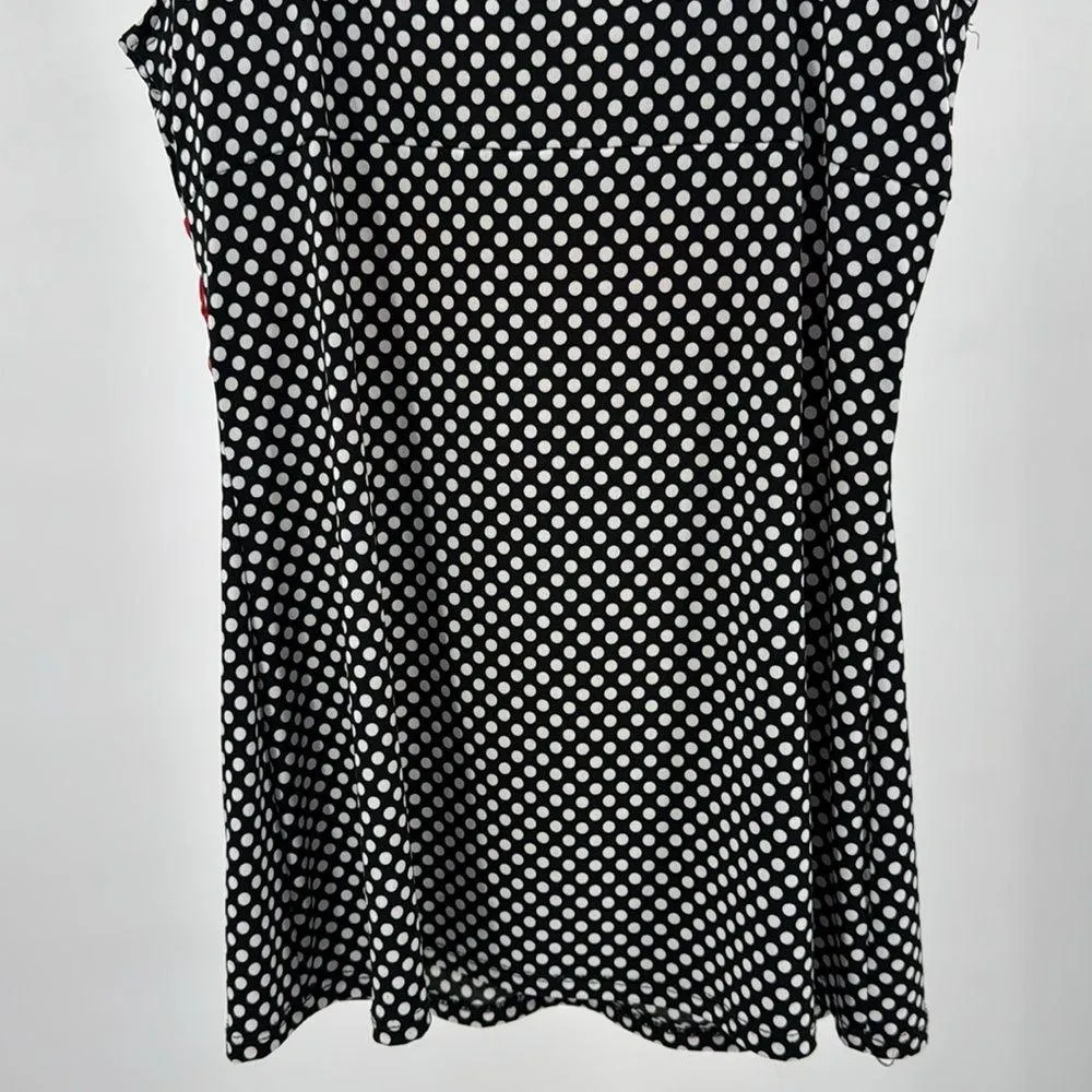 Maurices Y2K Babydoll stretchy Black White red Polka Dot tank pin up 90s M - Image 5