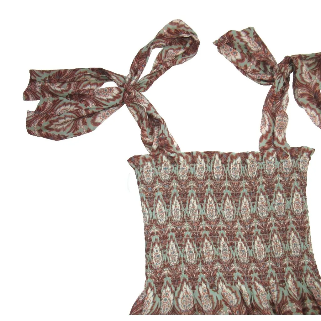 NWT Hill House Ribbon Ellie Nap in Pinecone Sage Chiffon Smocked Midi Dress S - Image 4