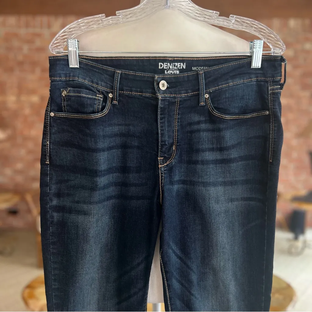 Denizen Levi’s Jeans Modern Slim Faded Whiskered 12L Dark Wash Marissa Stretch - Image 4