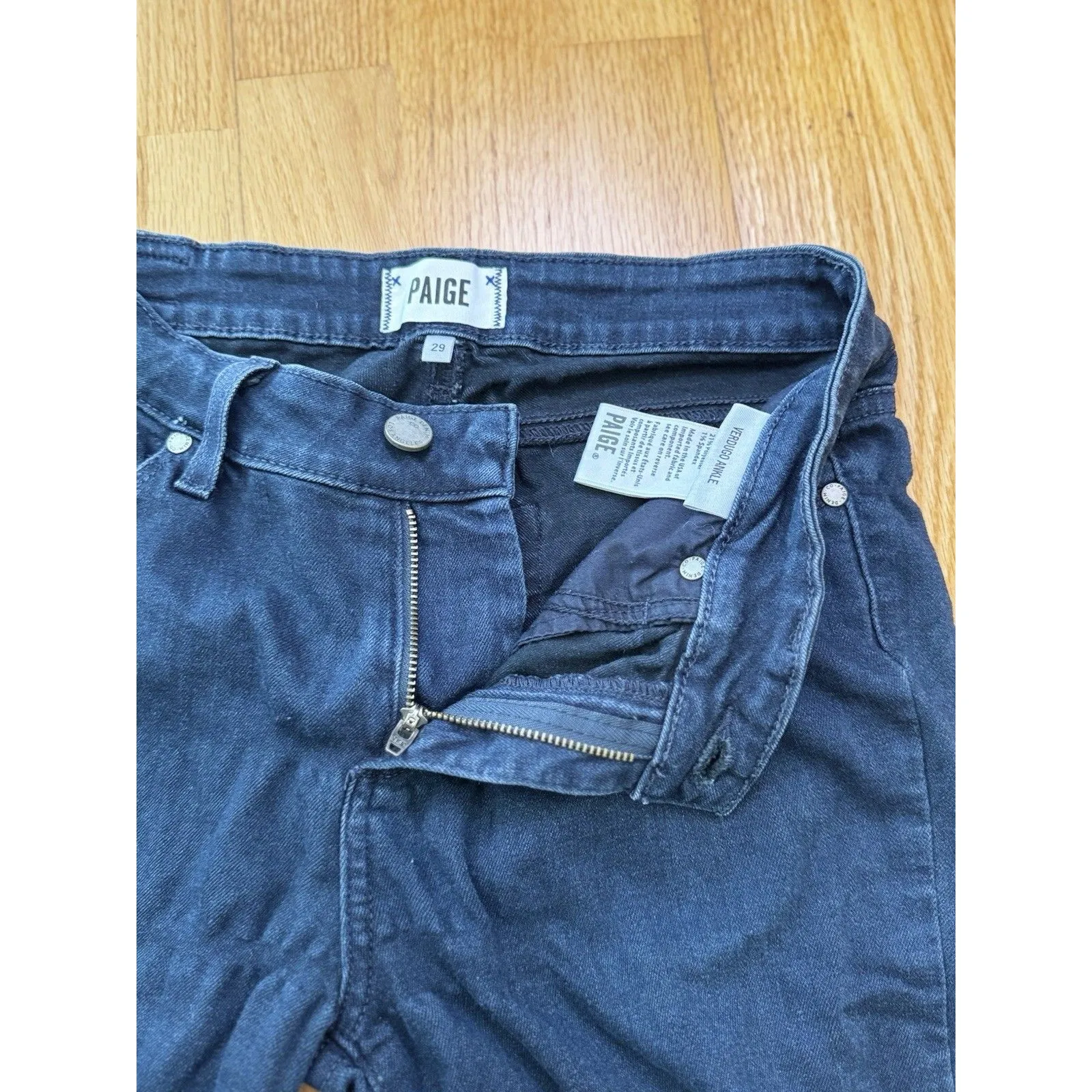 Paige Verdugo Ankle Skinny Jeans Dark Wash Denim Comfort Stretch Size 29 - Image 14