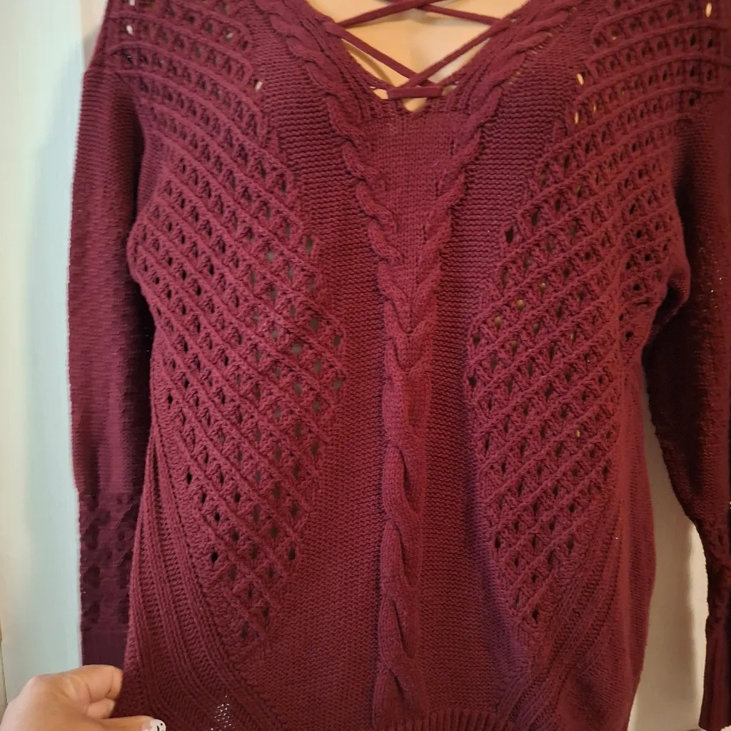 Maurices XL Women's Burgundy Knit Sweater - Image 11