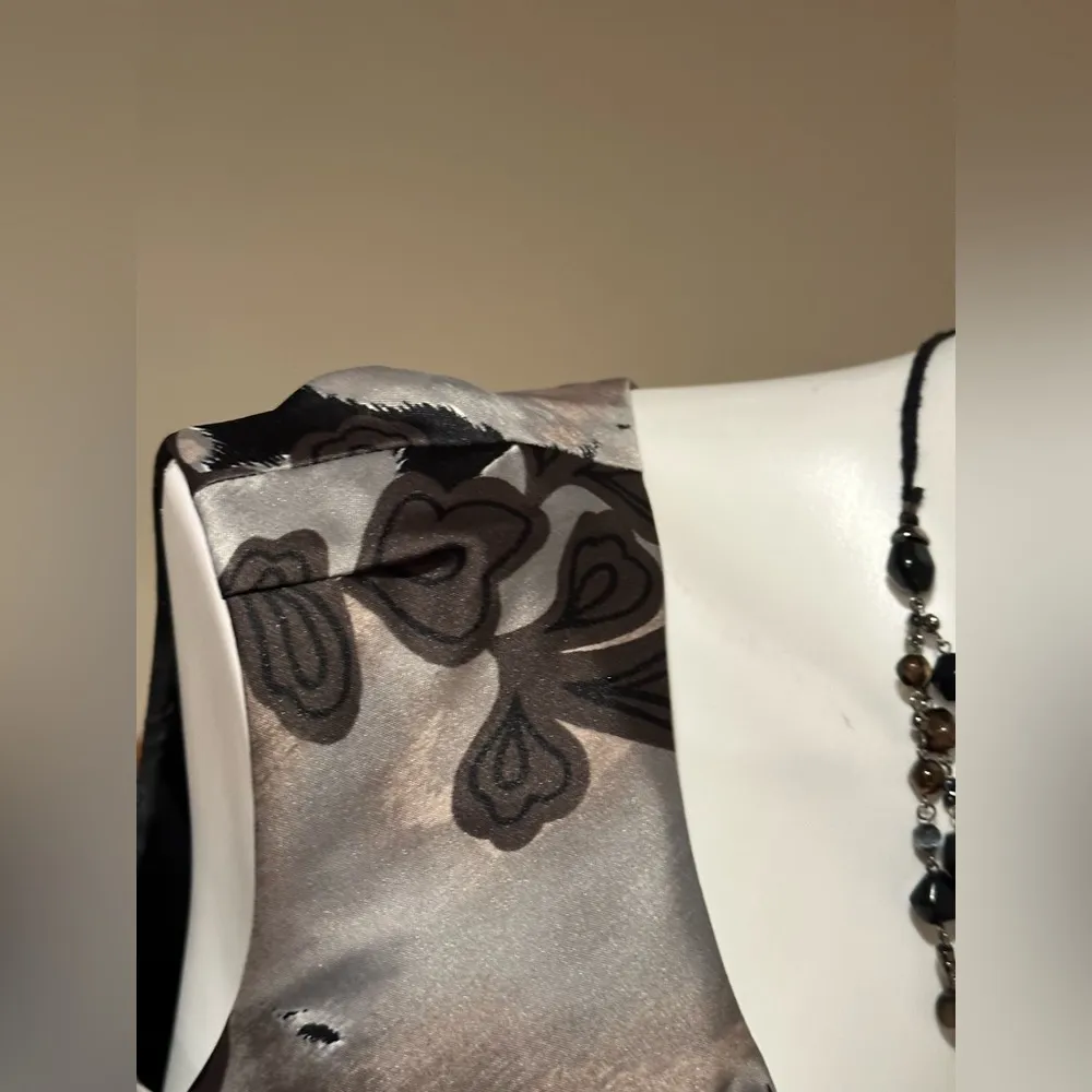 Dressbarn Collection Black,Brown,Gray Sleeveless Dress Boat Neck & pleat… - Image 5