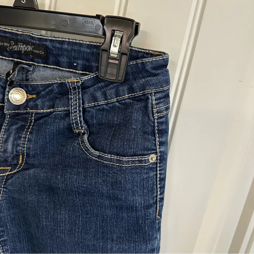 Southpoke blue denim Y2K rolled hem shorts, women 3 - Image 8