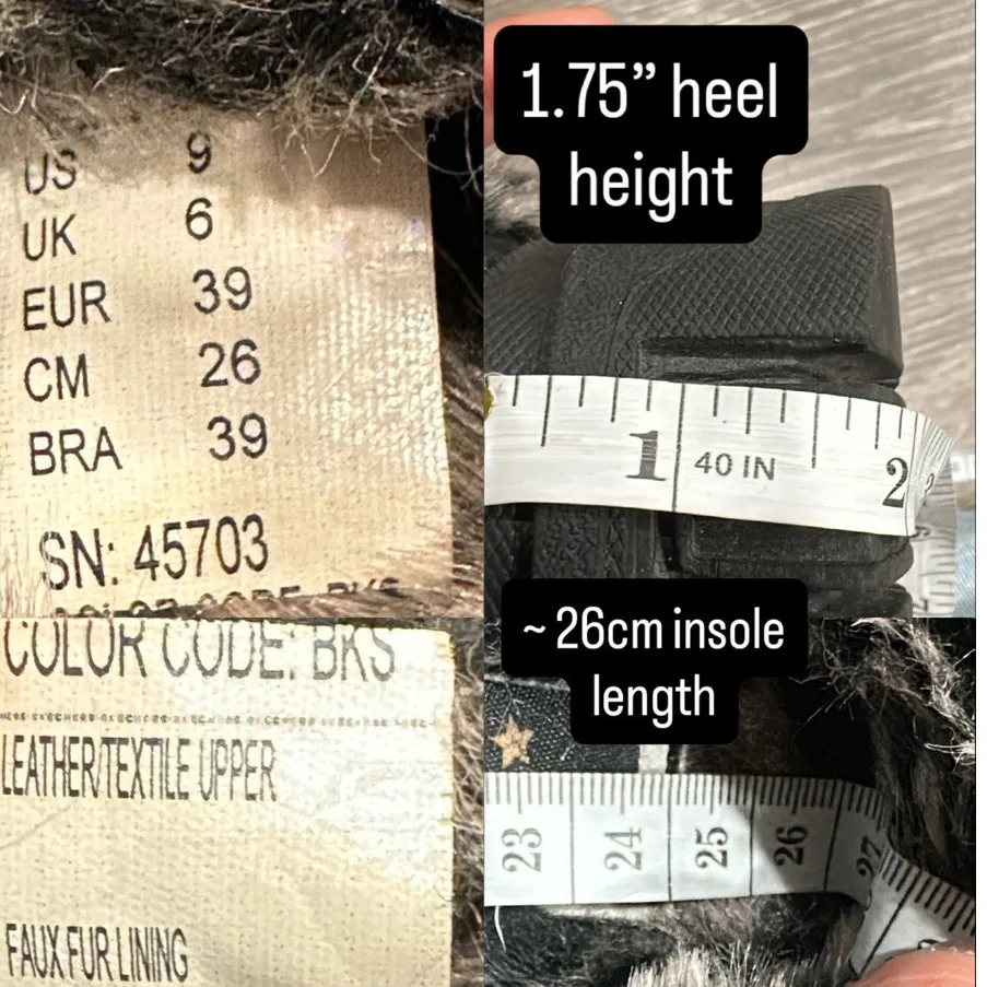 VTG Y2K Skechers Shindigs Fortress Chunky Clog Black Suede Faux Fur Lug Sole 9 - Image 9