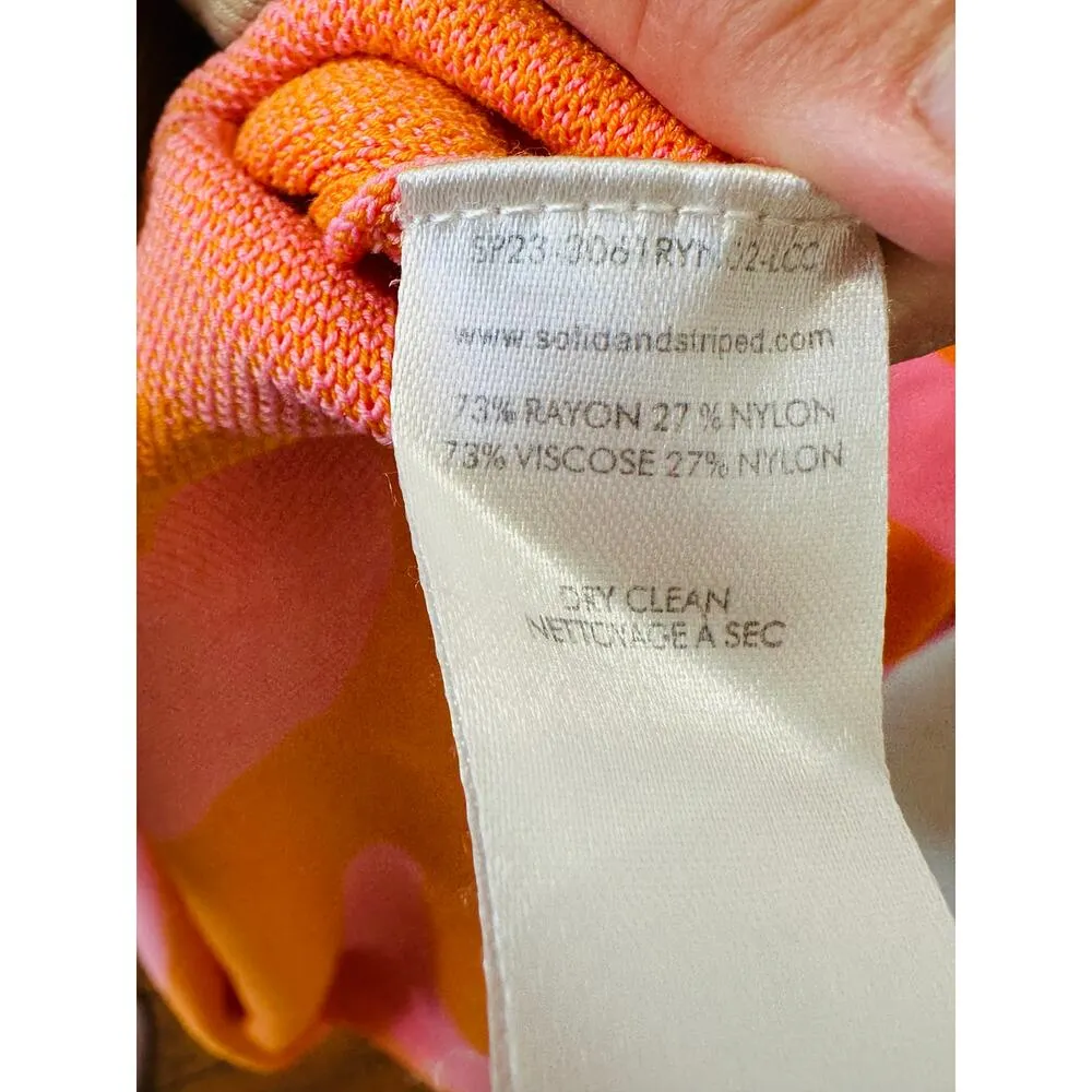 SOLID & STRIPED Carnation Pink Clementine Funky Pattern Knit Sia Dress size L - Image 8