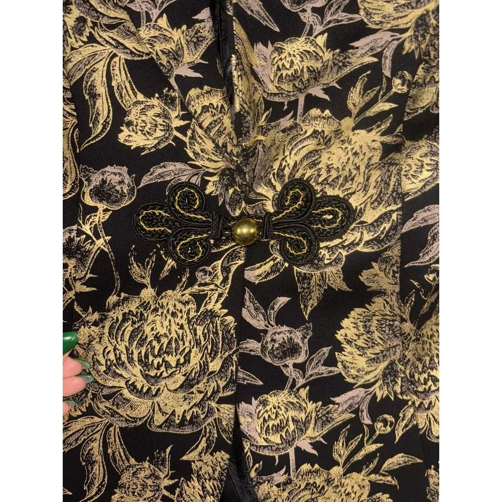 Soft Surroundings Womens Black Gold Floral Jacket Blazer Size Xs Marley Jacket‎ - Image 3