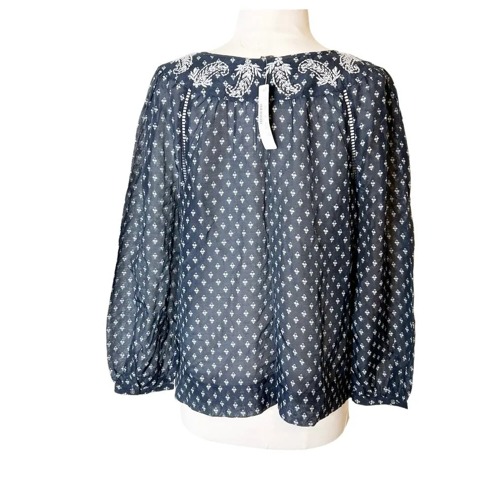 NWT Point Sur J. Crew embroidered peasant top sz S boho - Image 5