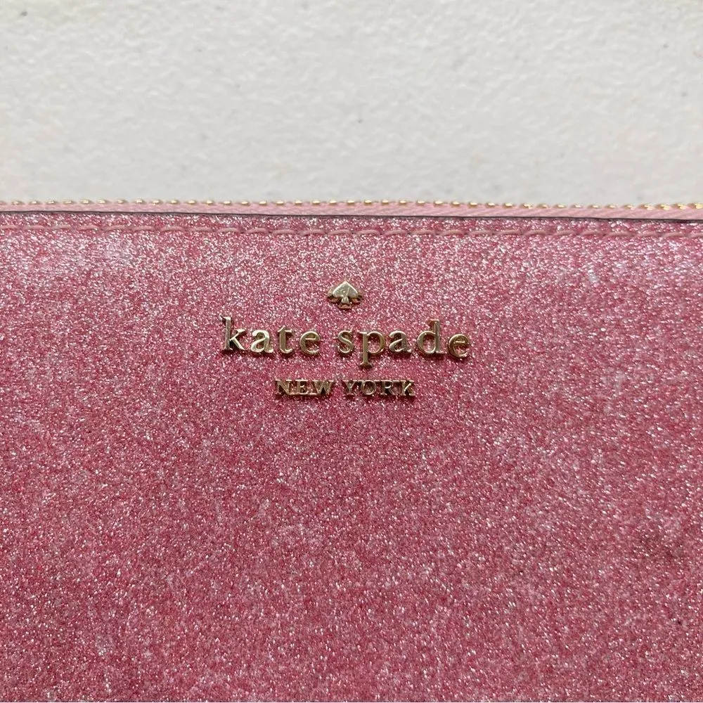 KATE SPADE Lola Glitter Tote & Wallet Pink Set - Image 14