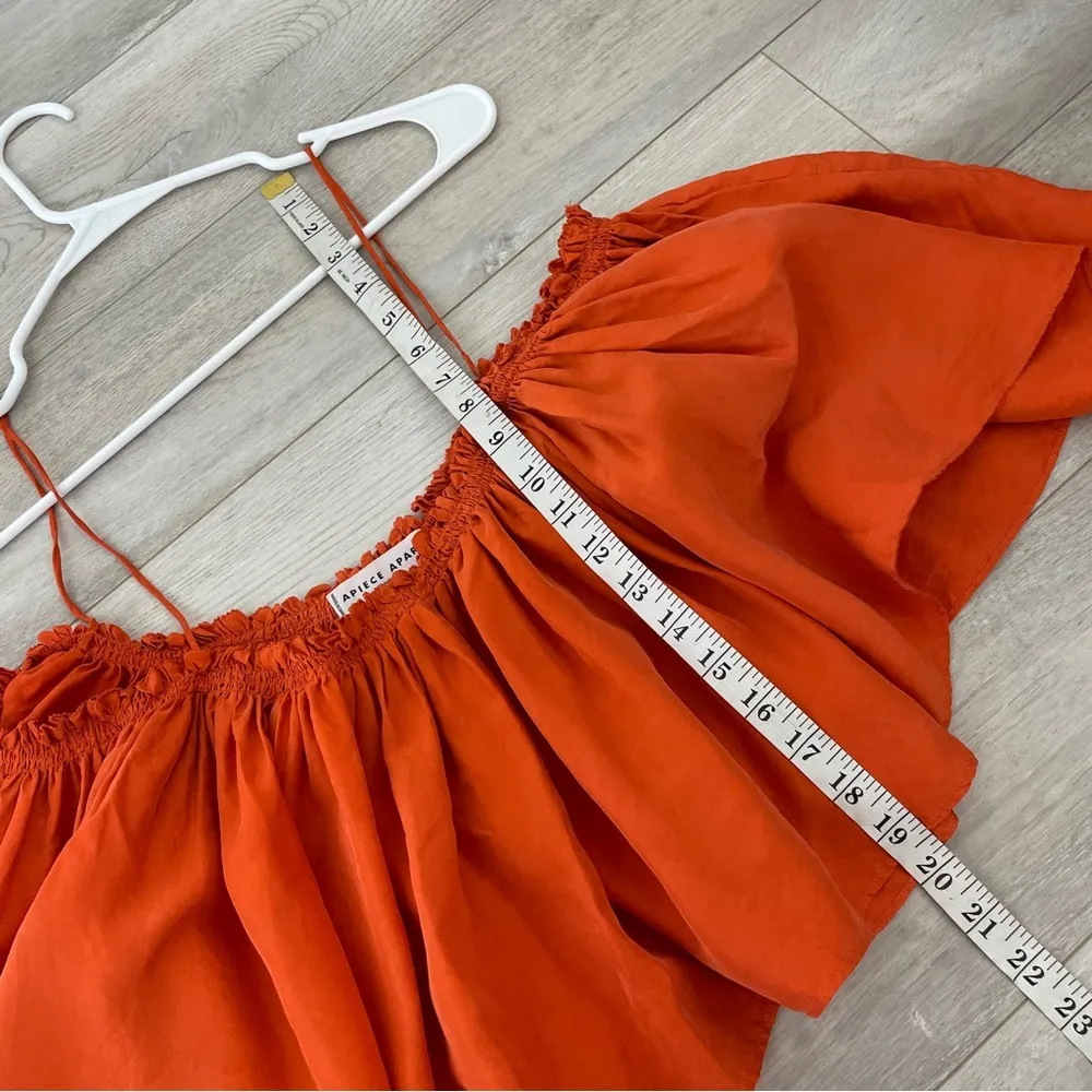Apiece Apart Top silk sanna cami crop womens Orange size 4 minimalist chic party - Image 3