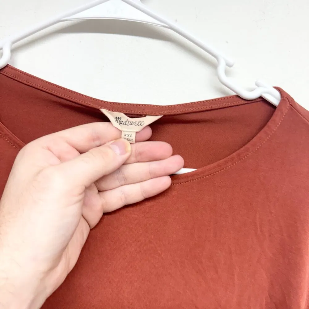 MADEWELL Women Burnt Orange Puff Sleeve Sandwiched Gathered Sleeve Top XXS - Image 3