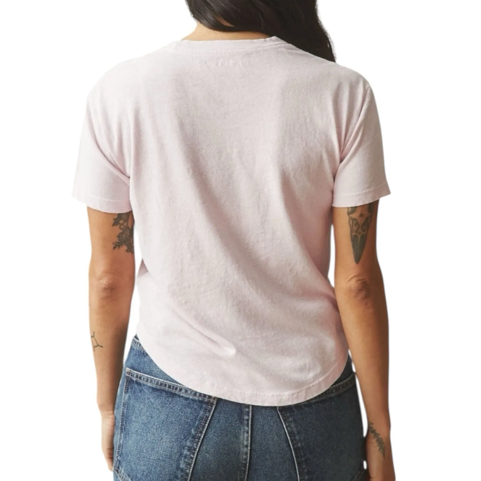 American Giant Women’s Hemp Jersey Crew Tee Short Sleeve Ballerina Pink Sz Large - Image 3