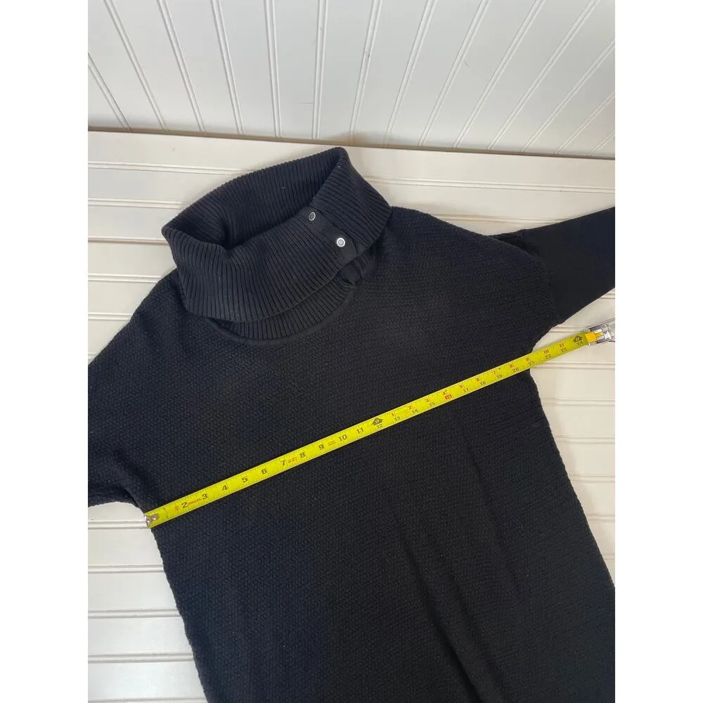 White House Black Market Black Turtle Neck Sweater Tunic Short Sleeve Size S - Image 3