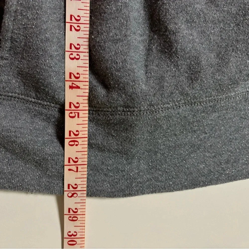 Aerie Dark Gray Metallic Funnel Neck Long Sleeve Pullover Sweatshirt Size Medium - Image 4