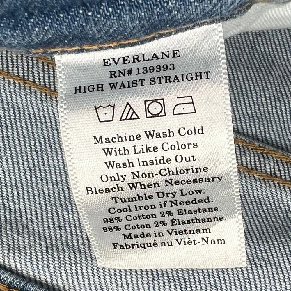 Everlane Jeans Womens 29 Blue Light Wash High Waist Straight Leg Ankle Classic - Image 11