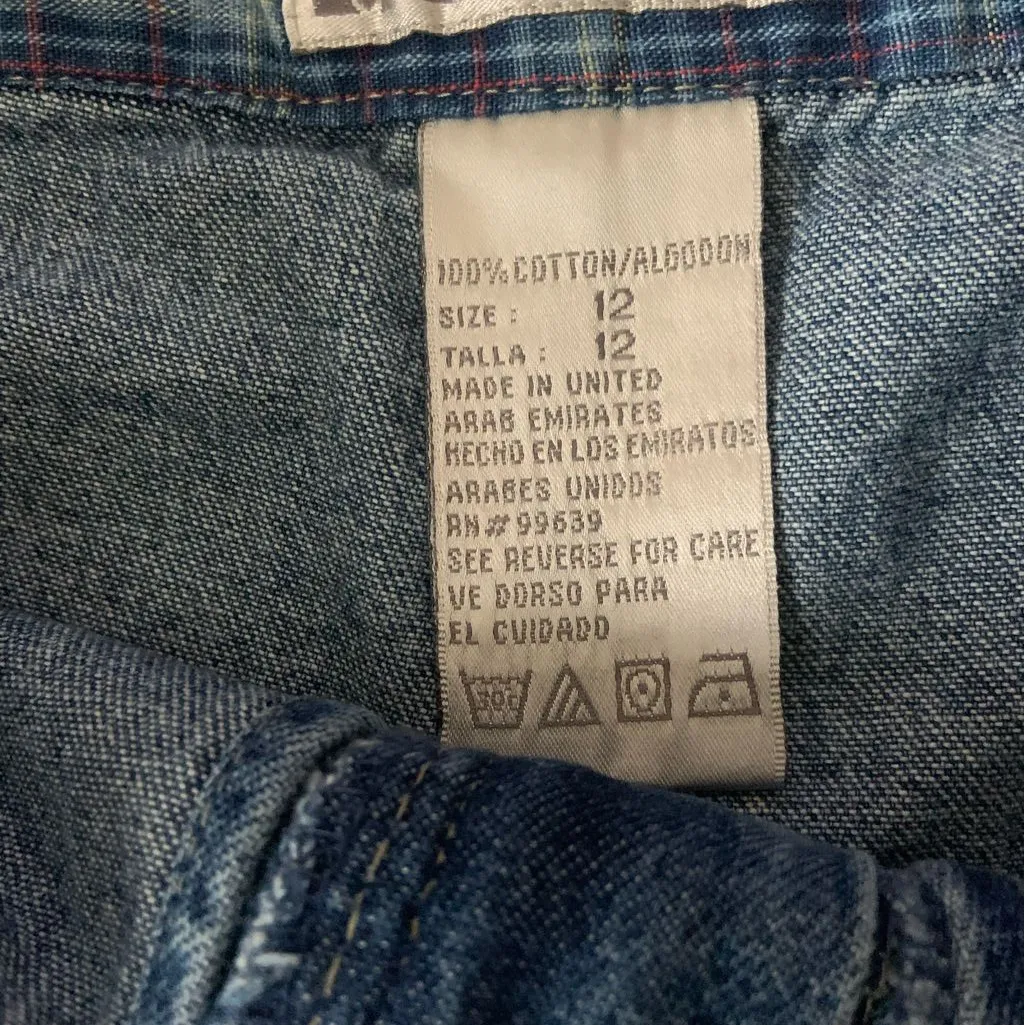 VTG Dress Barn Sz 12 Cotton Y2K Denim Mini Short Skort Skater Grunge Indie - Image 4