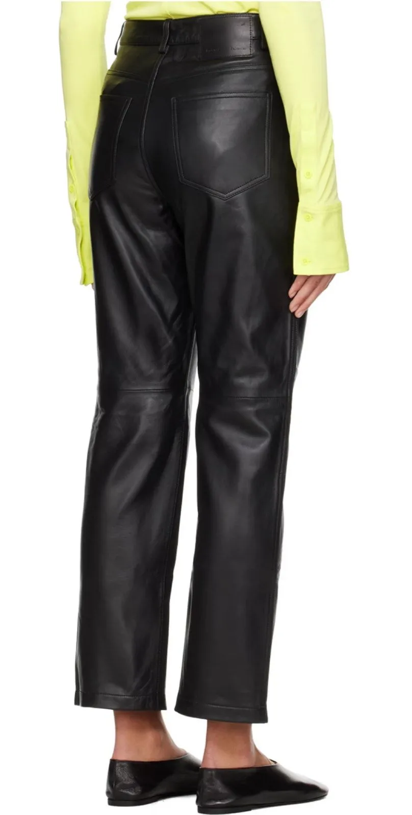 Proenza Schouler White Label Straight Leg Leather Pants Womens Sz 12 NWOT $1495 - Image 1