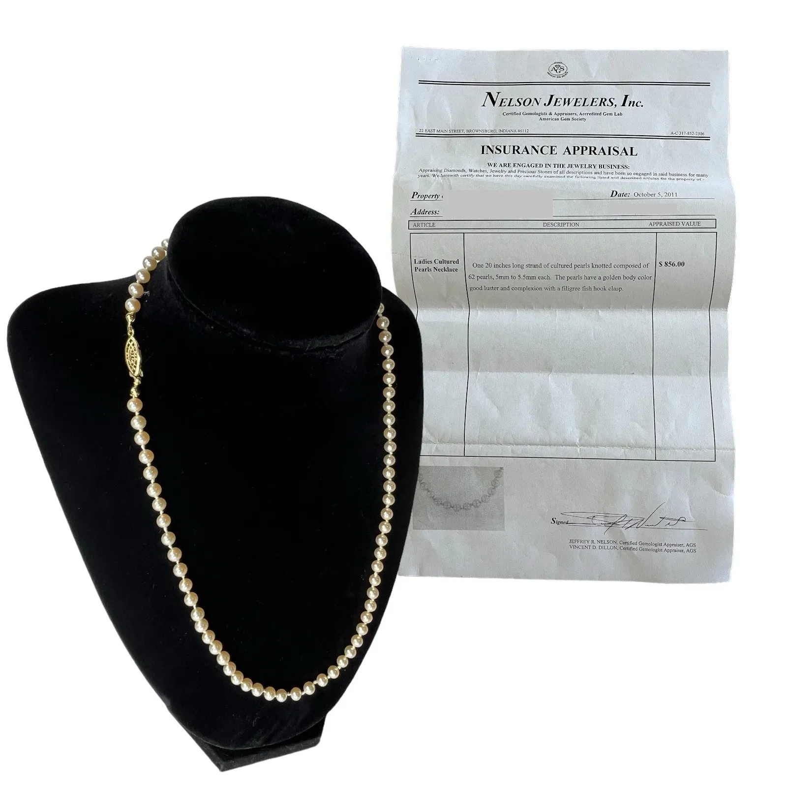 Cultured Pearl Necklace German Silver Knotted 62 Pearls 5mm Fish Hook Clasp - Image 2