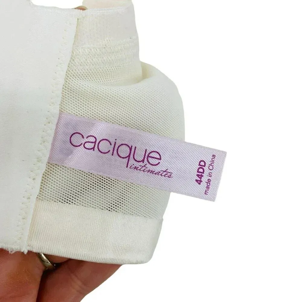 Lane Bryant Cacique Bra Smooth Satin Full Coverage Ivory Size 44DD - Image 4