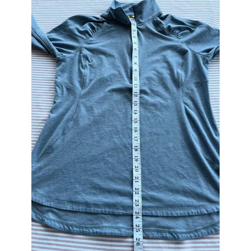 Apana yoga Women's Gray Half-Zip Raglan Long Sleeve Pullover Top Size M - Image 7
