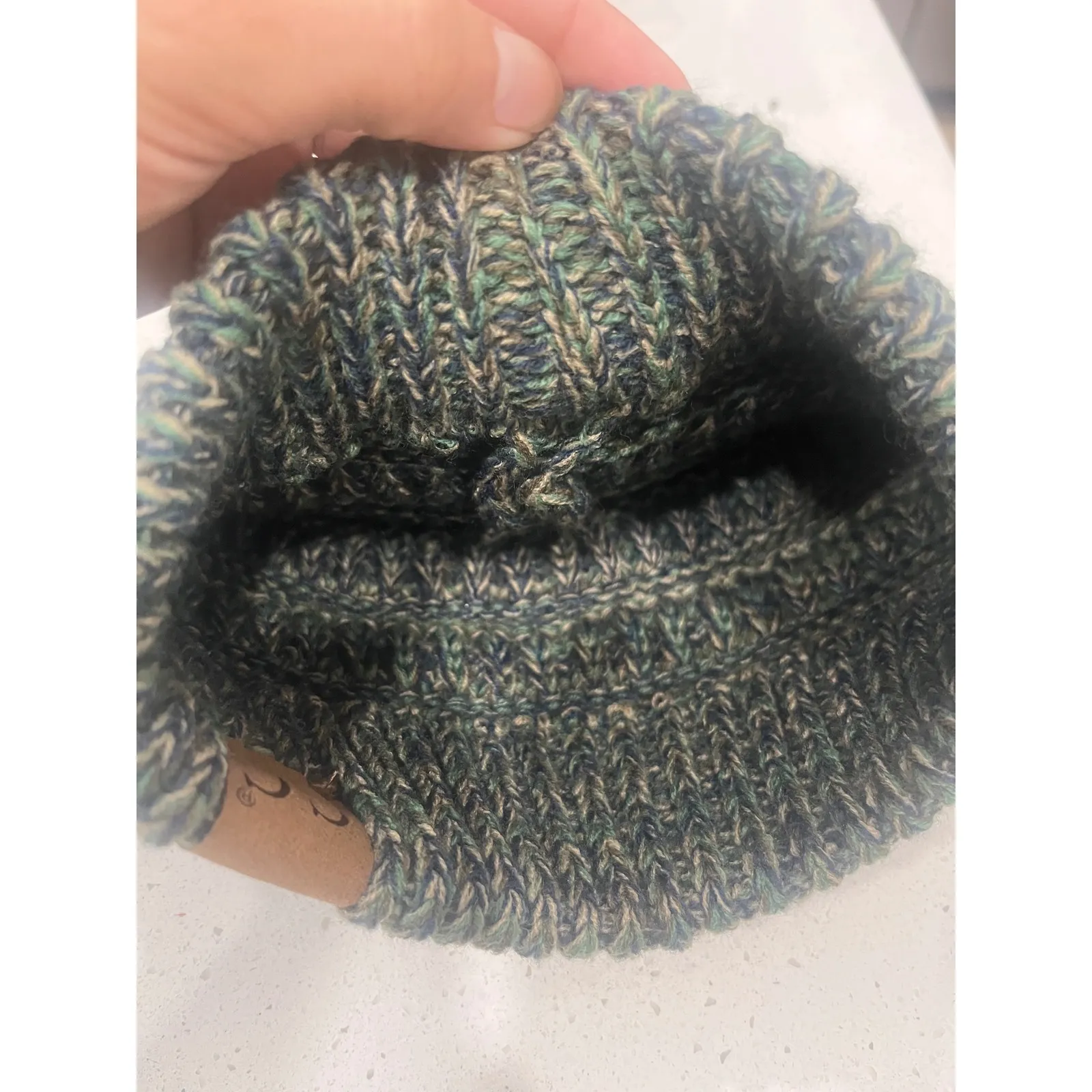 CC Beanies Camo Knit Winter Warm Slouchy Beanie Hat Women Green - Image 8