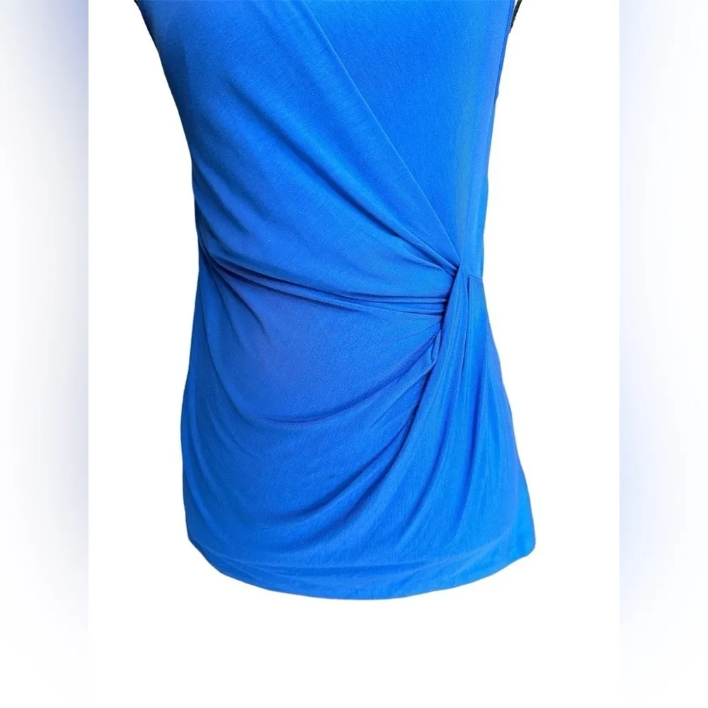 Tart Women’s XS Blue Flowy Tank Top Cinched on Side - Image 3