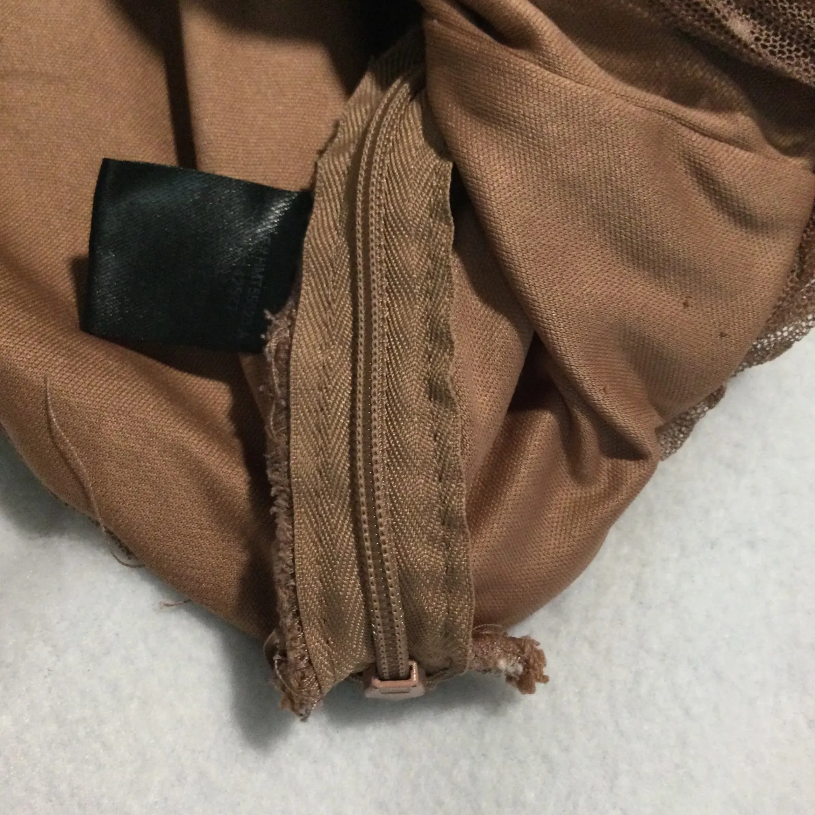 Haute Monde Ruched Dot Mesh Sweetheart Neck Top XL Brown Sheer Evening - Image 7