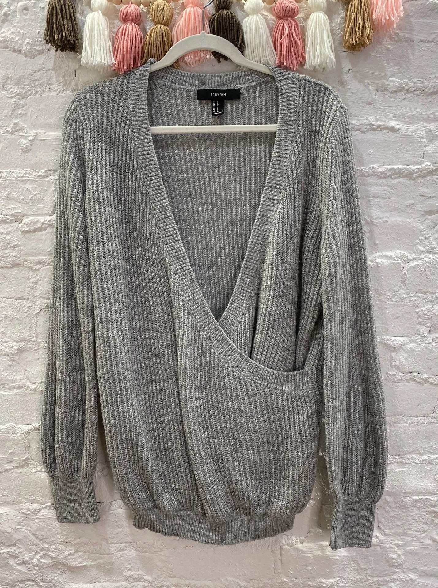 Grey Surplice Sweater - Image 2
