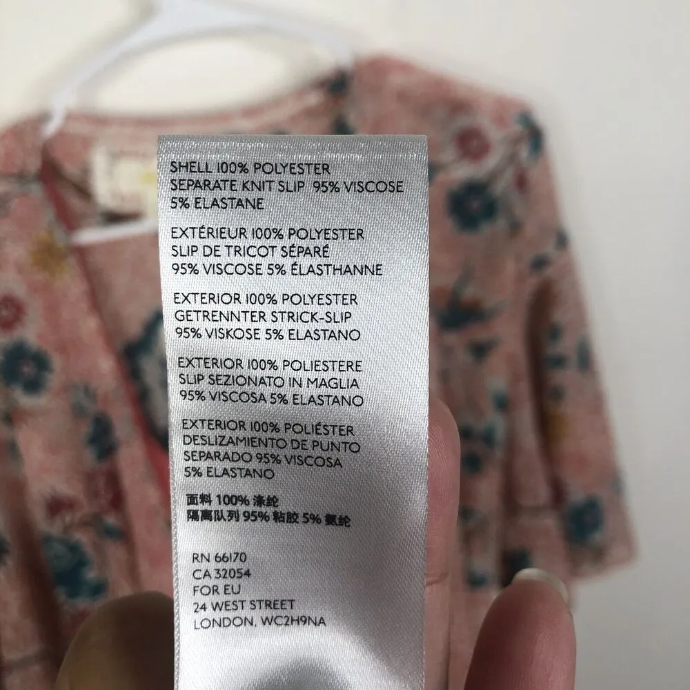 NEW Anthropologie Maeve Adelaide Pink Floral Wrap Dress Women's Size XS - Image 8