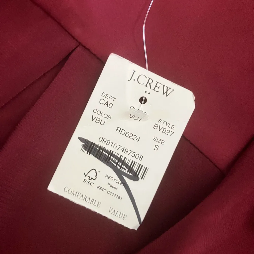 J. Crew Womens Burgundy Drapey satin button-up top - Image 6