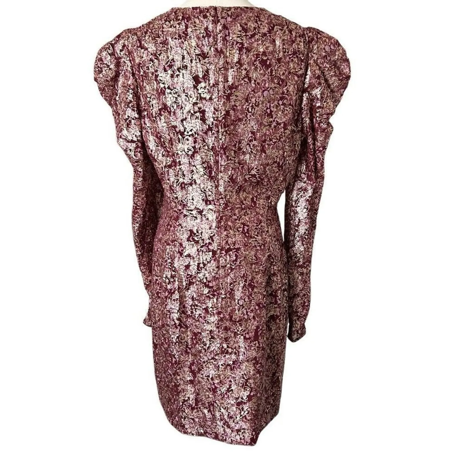 NEW Jonathan Simkhai Silk Jacquard Metallic Mini Sheath Dress in Sienna Size 8 Purple - Image 4