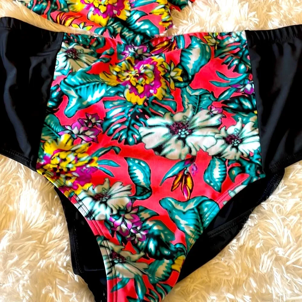 Costa Sol Two piece Swimsuit Highwaist Black Size 1X - Image 2